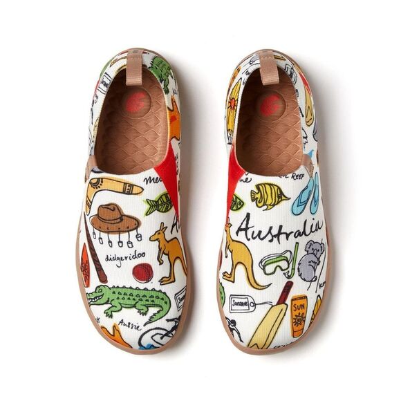 UIN Women's Walking Shoes Slip On Casual (Enchanting Dream of Australia)133